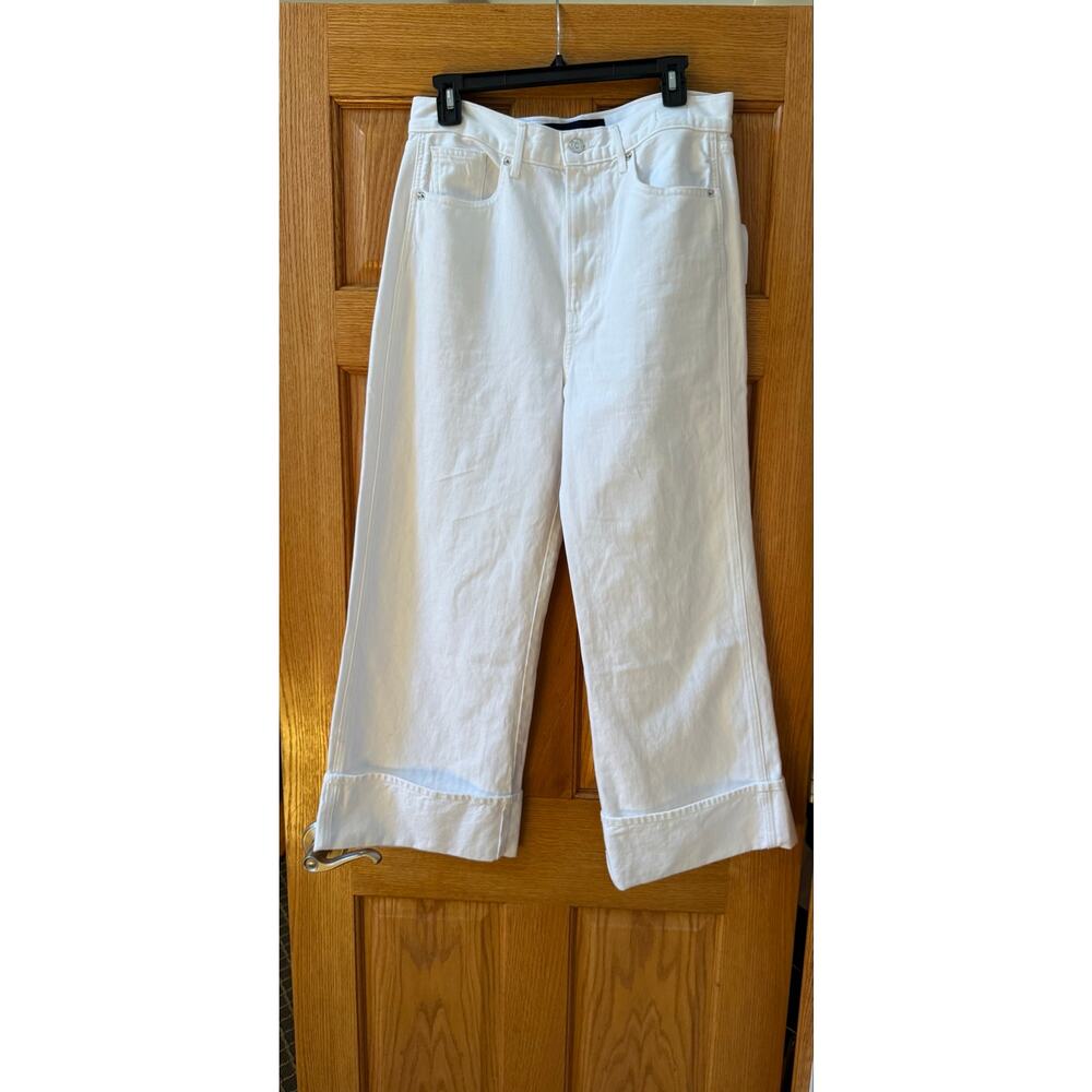 Veronica Beard Taylor High Waist Crop Wide Leg Jeans - Picture 4 of 8